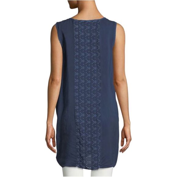 JOHNNY WAS Cattleya Floral Embroidered Long Sleeveless Tunic XL - Picture 6 of 10